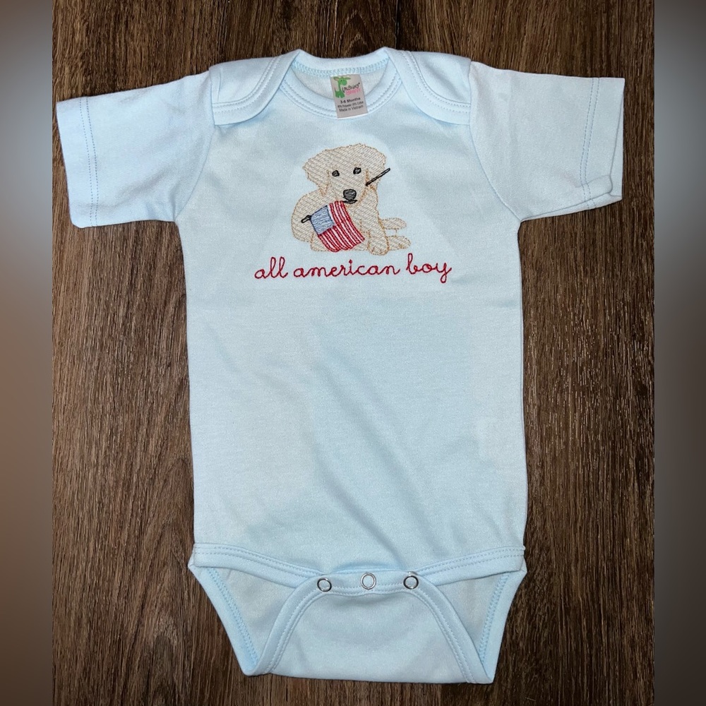 NEW embroidered patriotic onesie